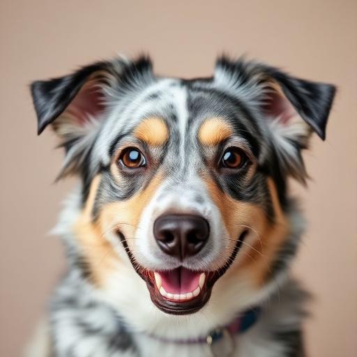 Australian Shepherd mix owner portrait