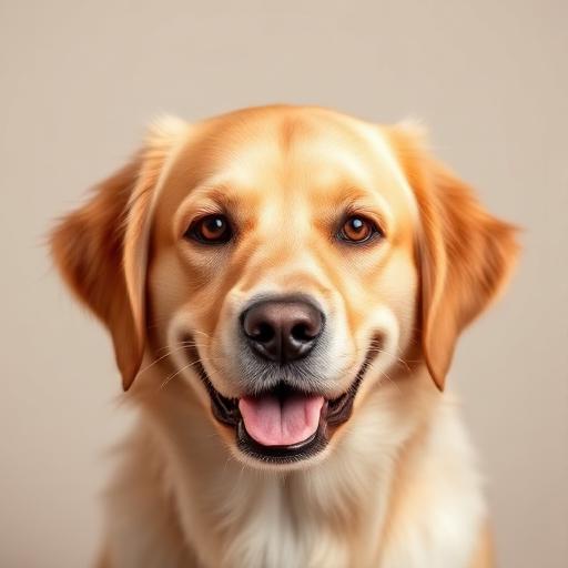 Golden Retriever owner portrait